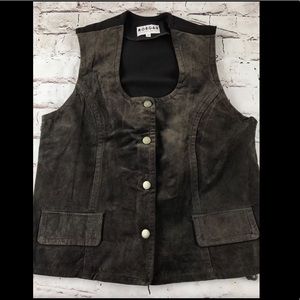 Morgan De Toi Sleeveless Brown Leather Vest